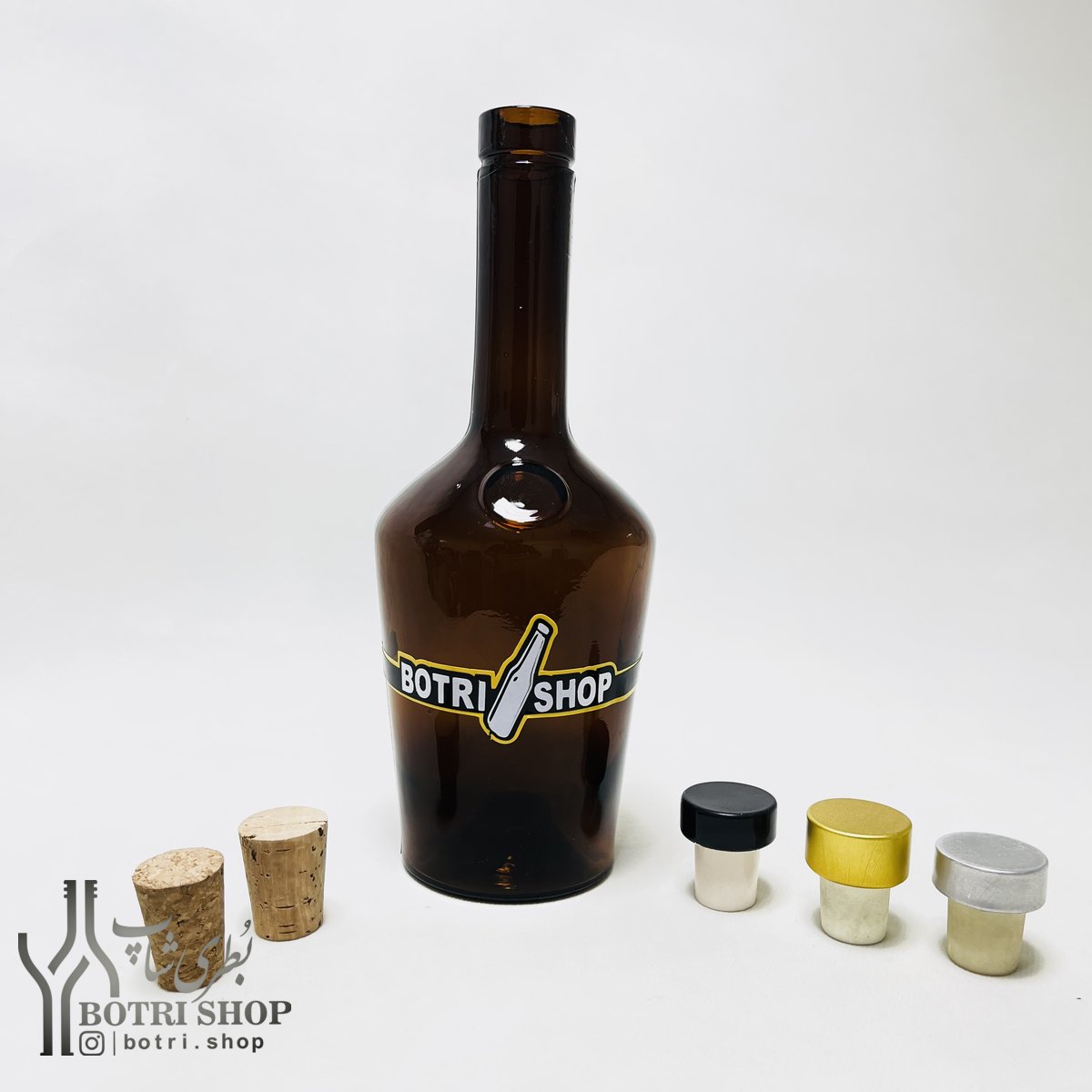 بطری های شیشه ای بطری هنریک قهوه ای