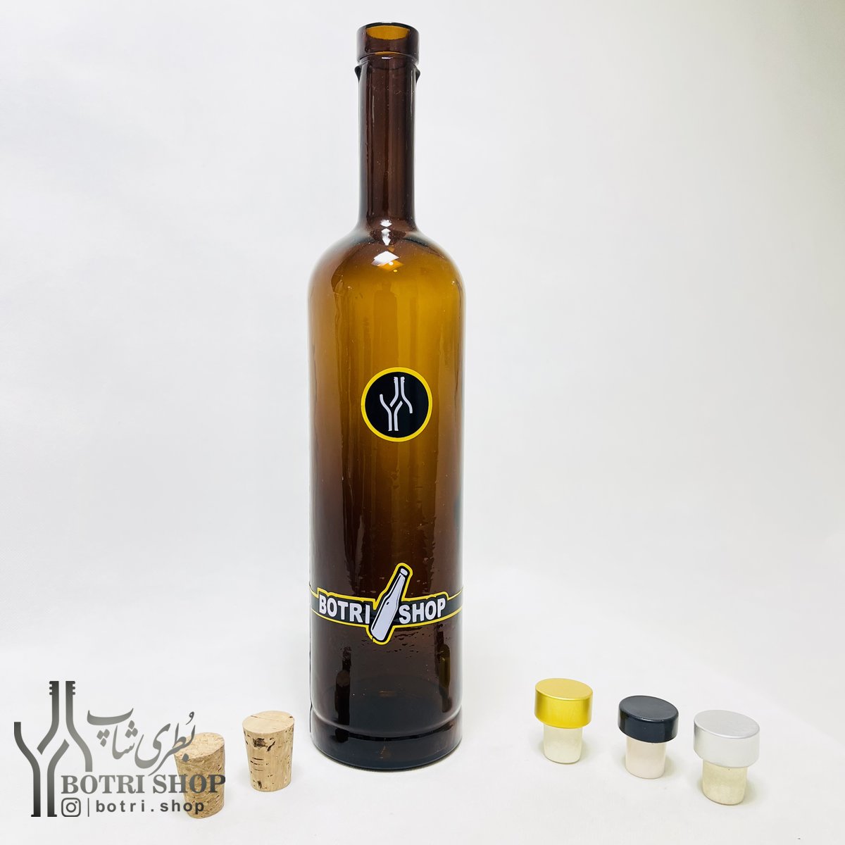 بطری های شیشه ای بطری شاینا 1 لیتری قهوه ای چ.پ